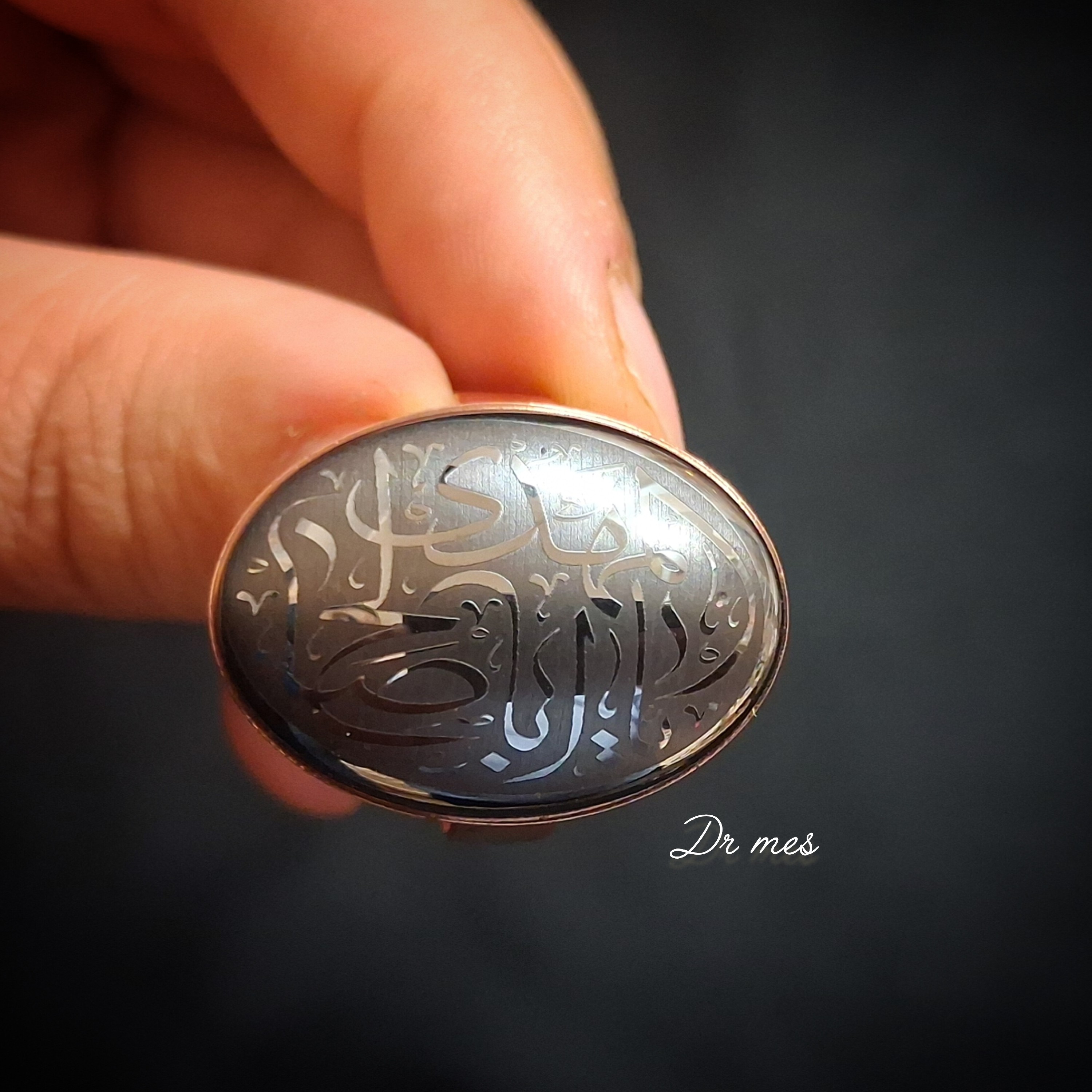 انگشتر مردانه مسی حدید حکاکی طبیعی