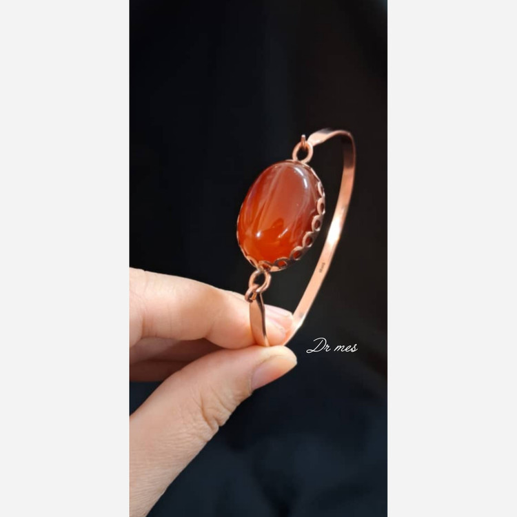 دستبند مسی سنگ عقیق