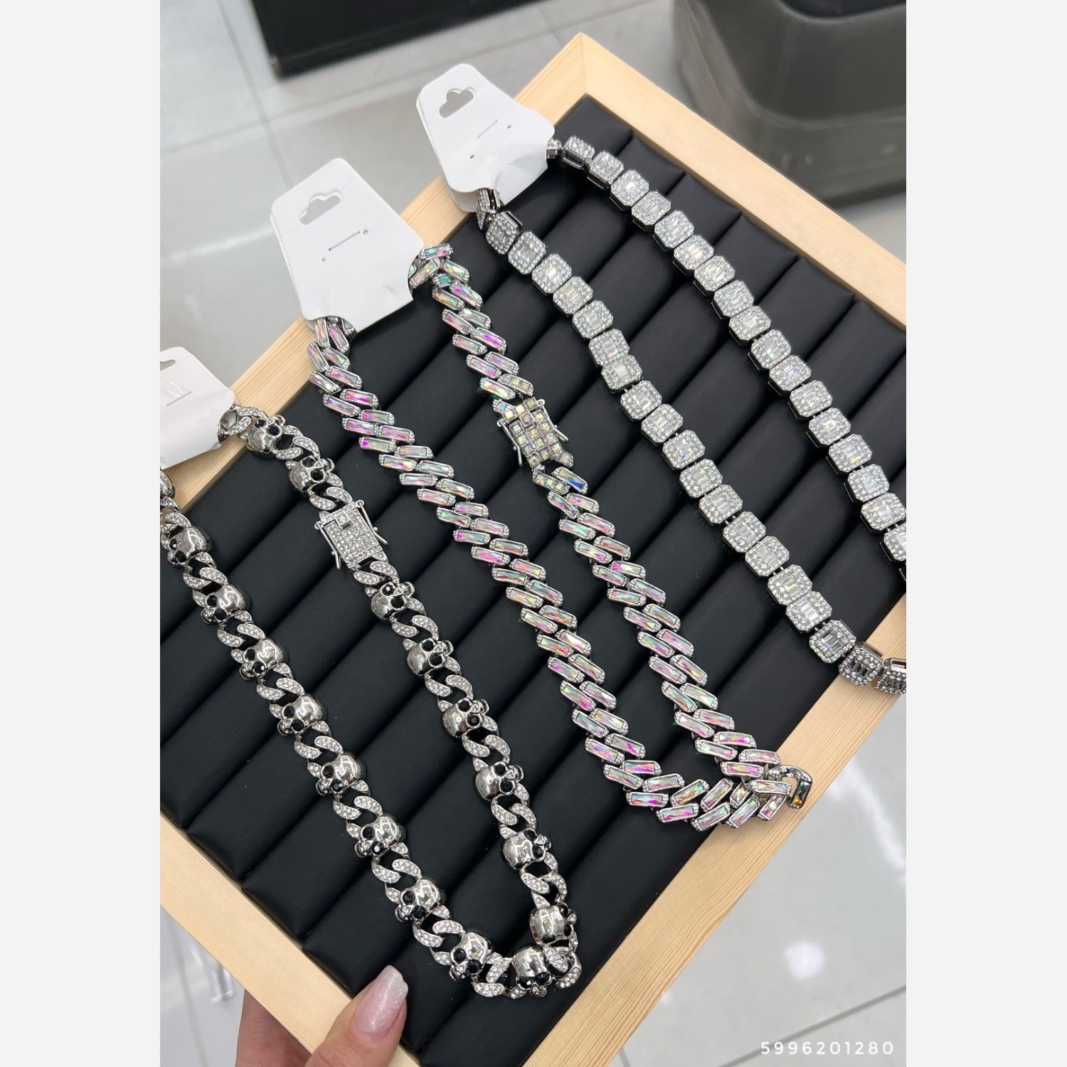 ست دستبند گردنبند مردانه فول نگین