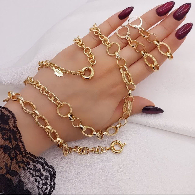 سرویس حلقه ای طرح طلا با قفل ملوانی