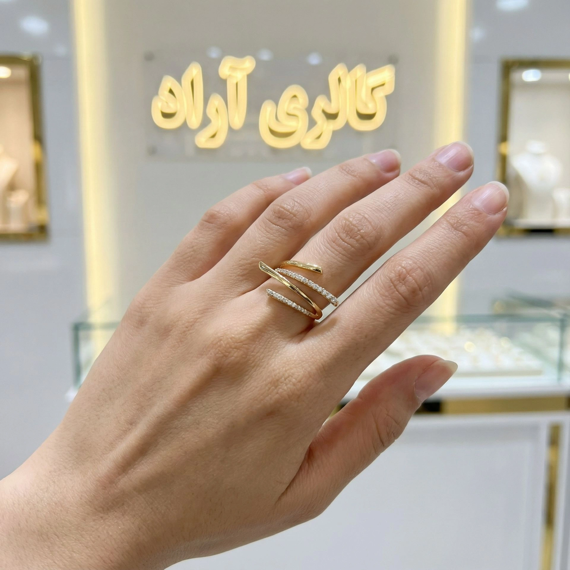 انگشتر دخترانه ژوپینگ مدل ظریف رنگ نقره ای بدلیجات