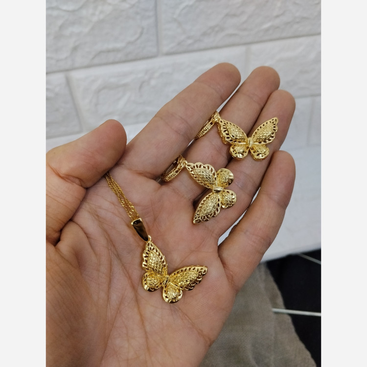 نیمست طلاروس پروانه رنگ ثابت طرح طلا زنانه دخترانه
