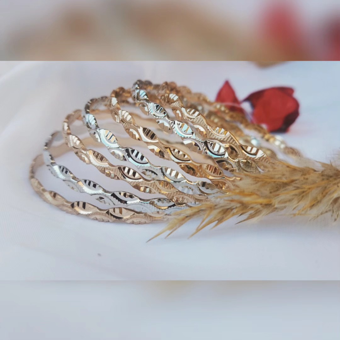 النگو طلاروس اصل 7 عددی دورنگ رنگ ثابت 5سال گارانتی