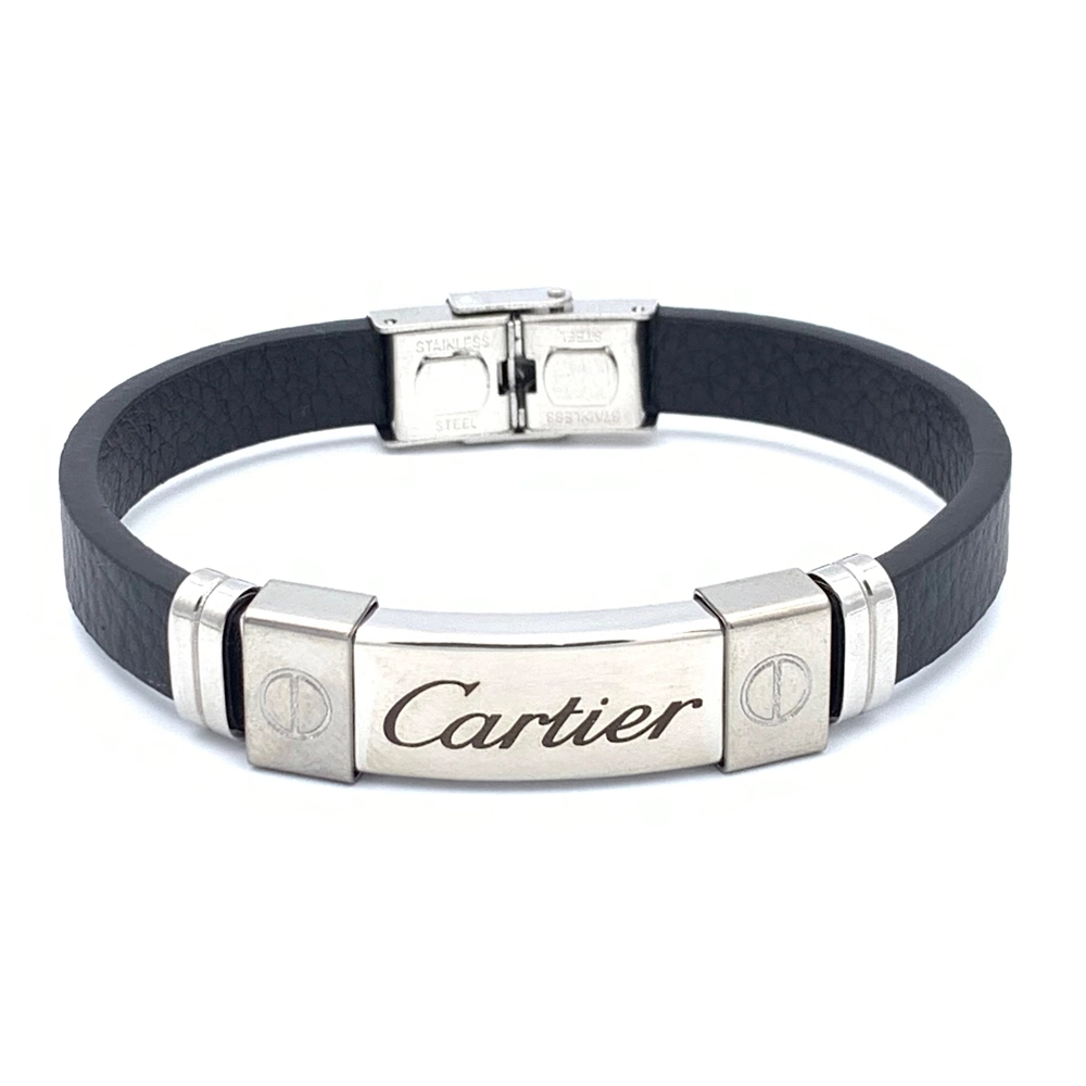 دستبند چرمی مردانه طرح Cartier