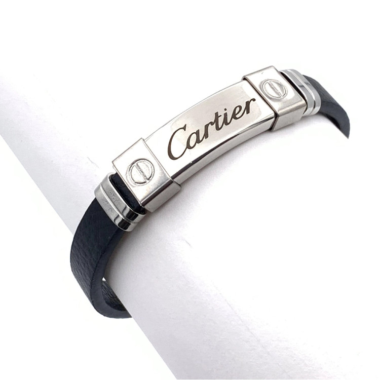 دستبند چرمی مردانه طرح Cartier