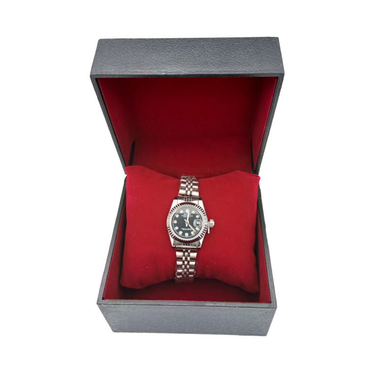 ساعت زنانه طرح رولکس استیل با موتور کوارتز | صفحه سبز و مشکی