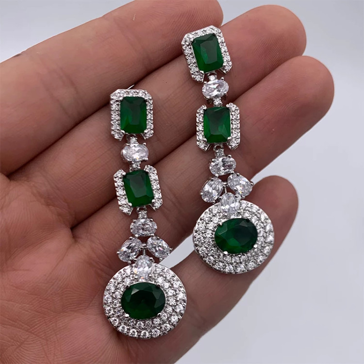 گوشواره آویز زنانه کلیو مدل جواهری KYG021