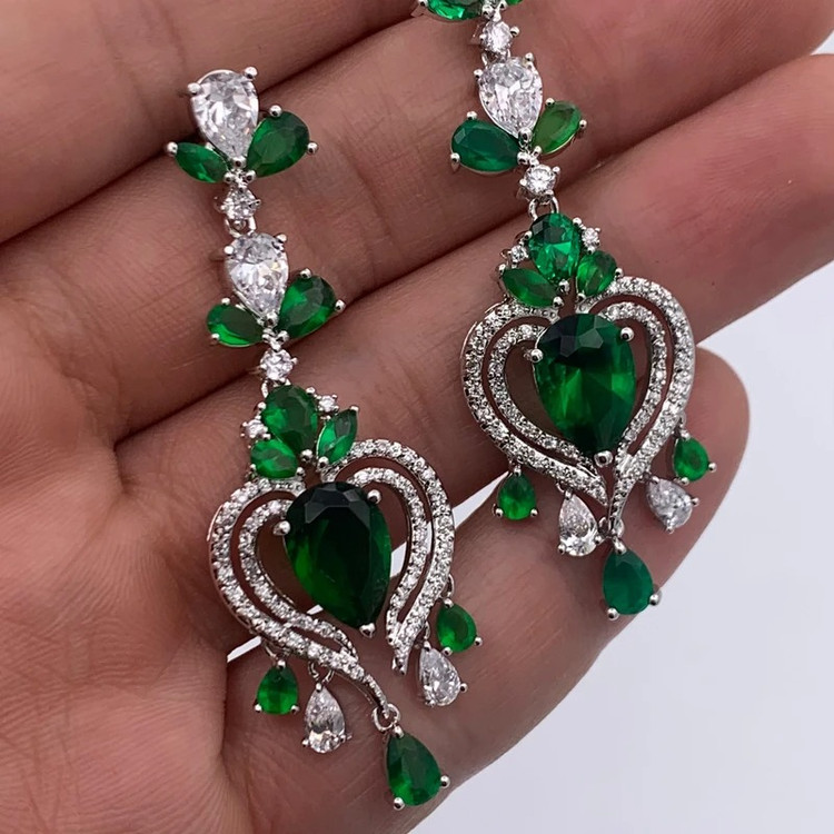 گوشواره آویز زنانه کلیو مدل جواهری KYG017