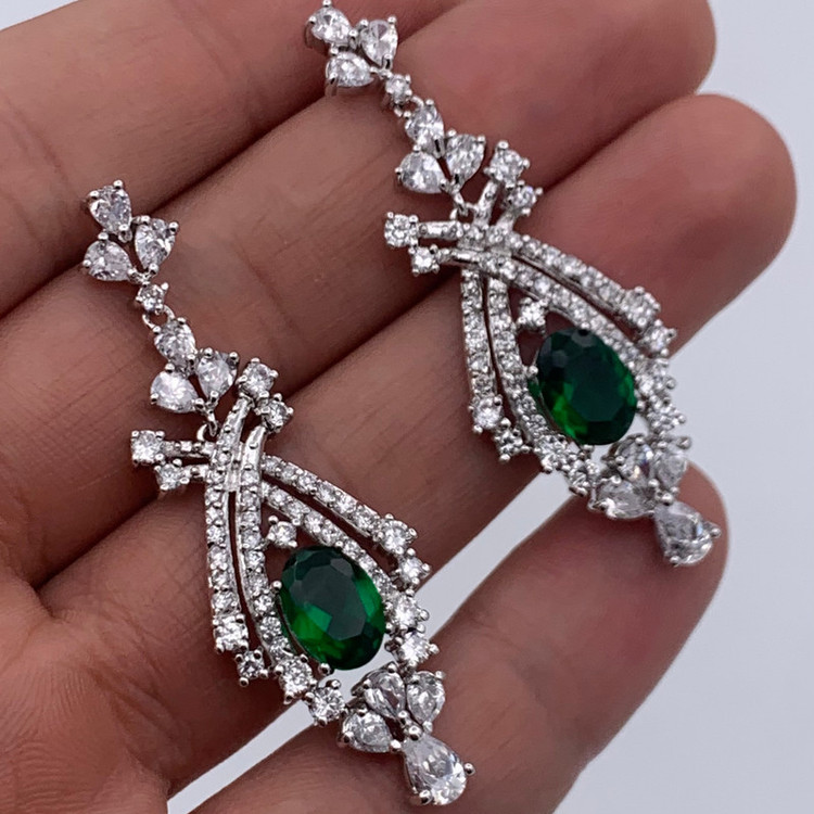 گوشواره آویز زنانه کلیو مدل جواهری KYG019