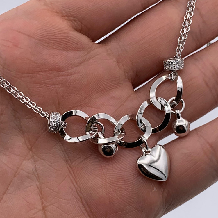 دستبند زنجیری زنانه ژوپینگ مدل قلب آویز KYDAS069