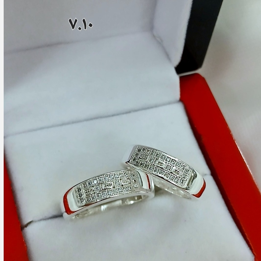 حلقه ست نقره ای طرح نقره نگین دار فقط سایز 7 و 10