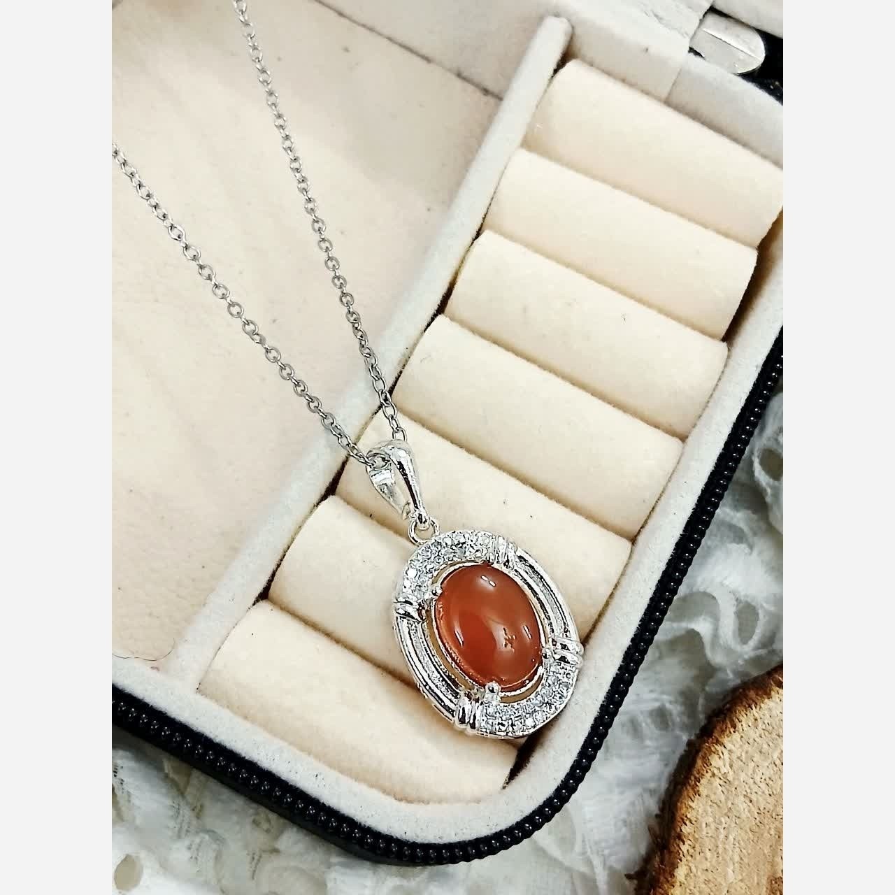 گردنبند زنانه عقیق شیک سنگ اصلی