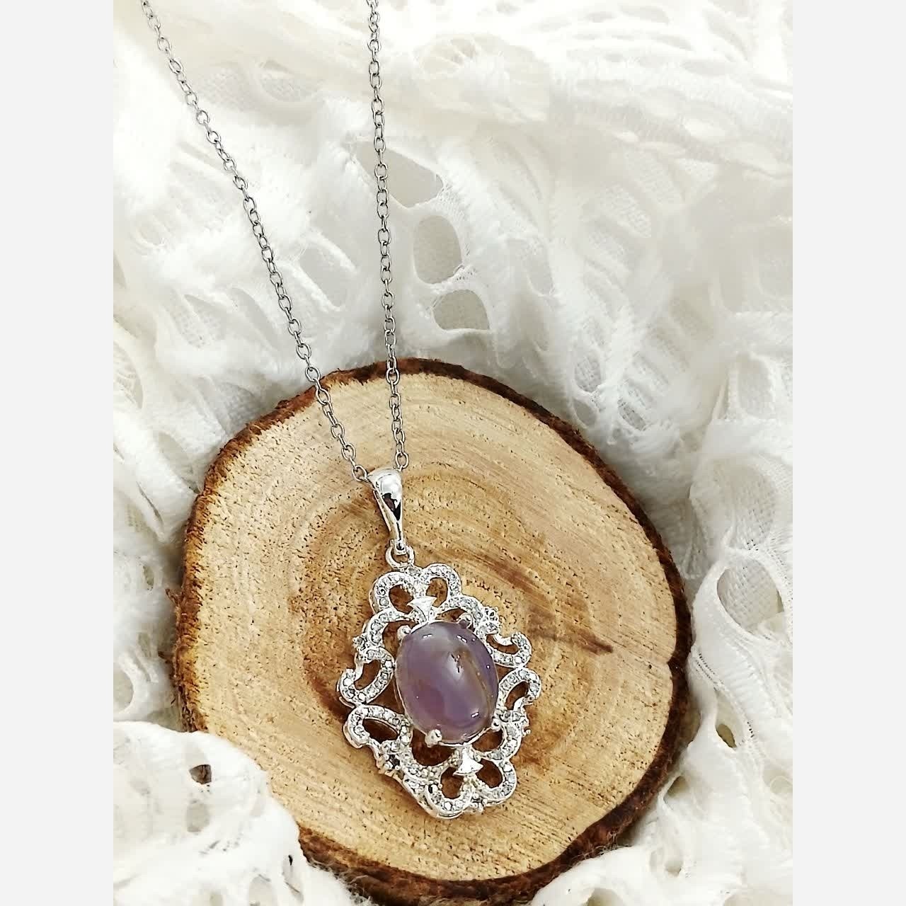 گردنبند عقیق کبود زنانه زیبا