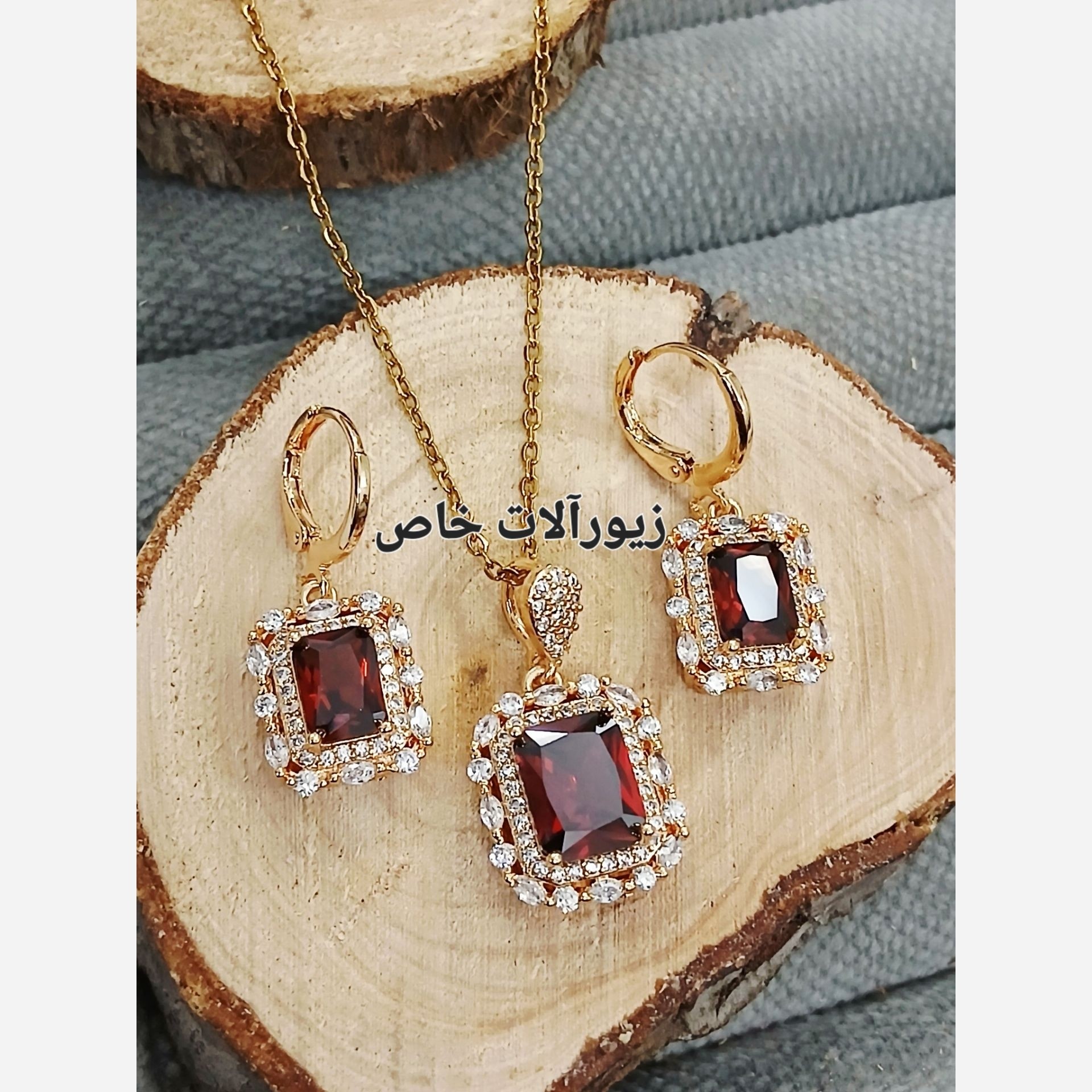 نیم ست فول نگین جواهری