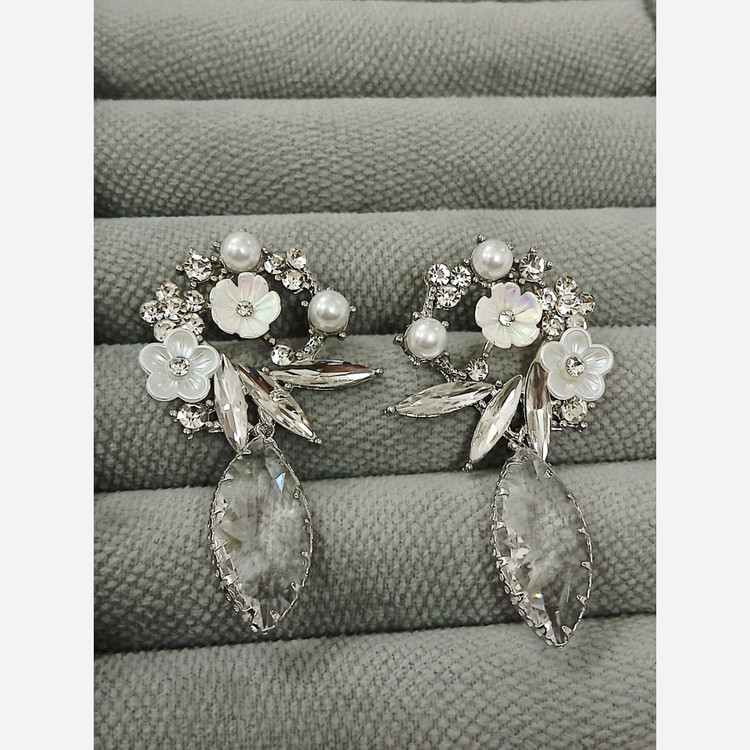 گوشواره جواهری زارا نگین سفید