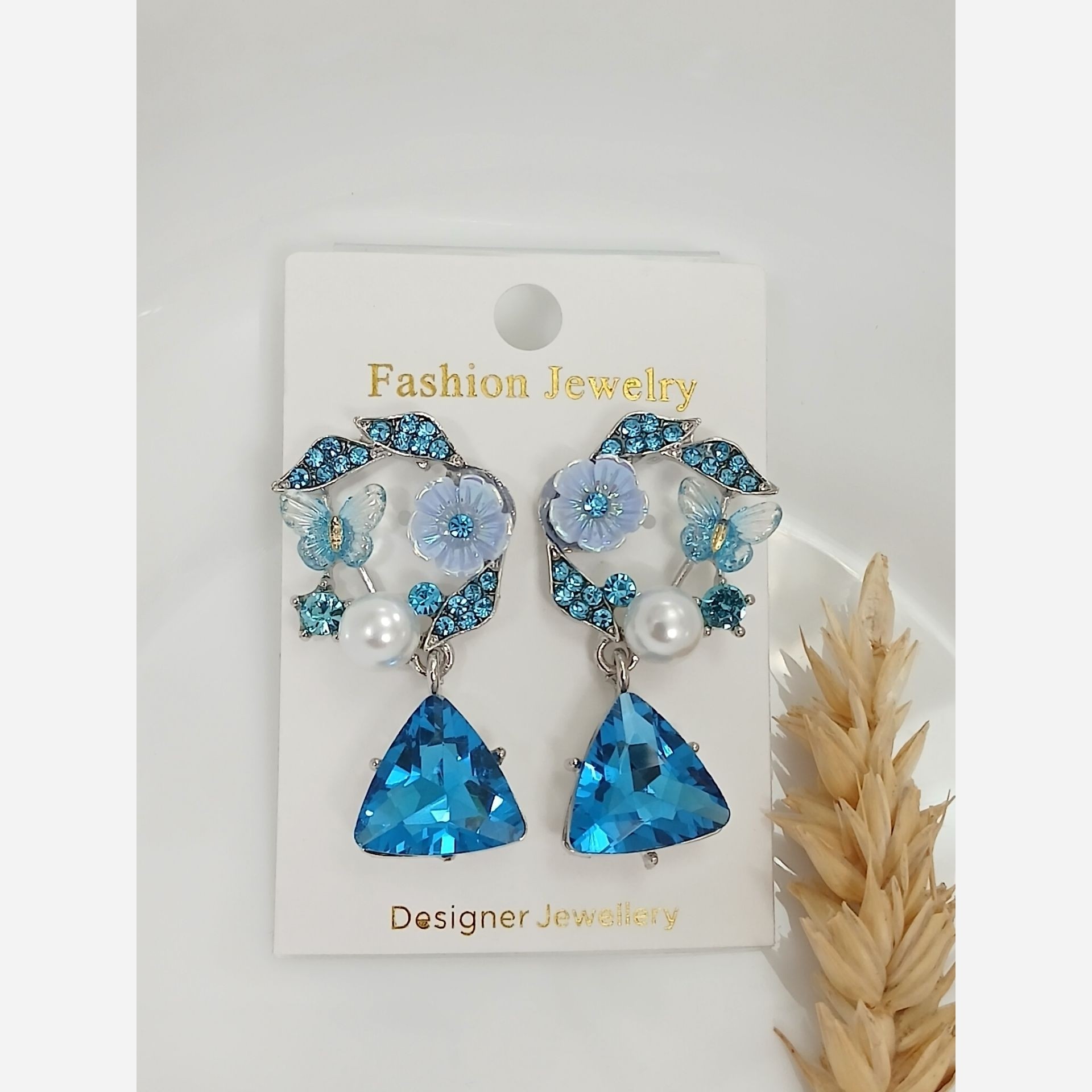گوشواره زارا رنگ آبی درجه یک رنگ ثابت