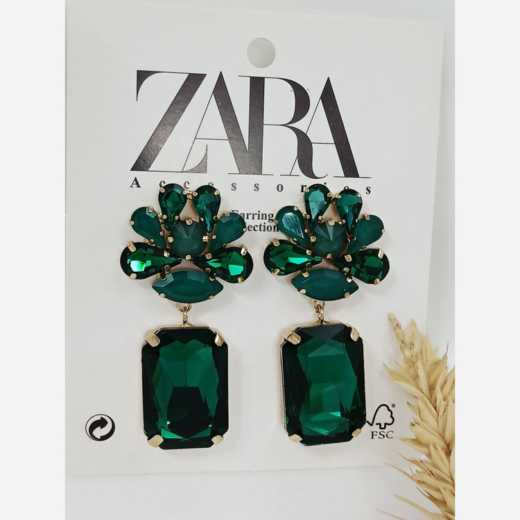 گوشواره مارک زارا رنگ سبز