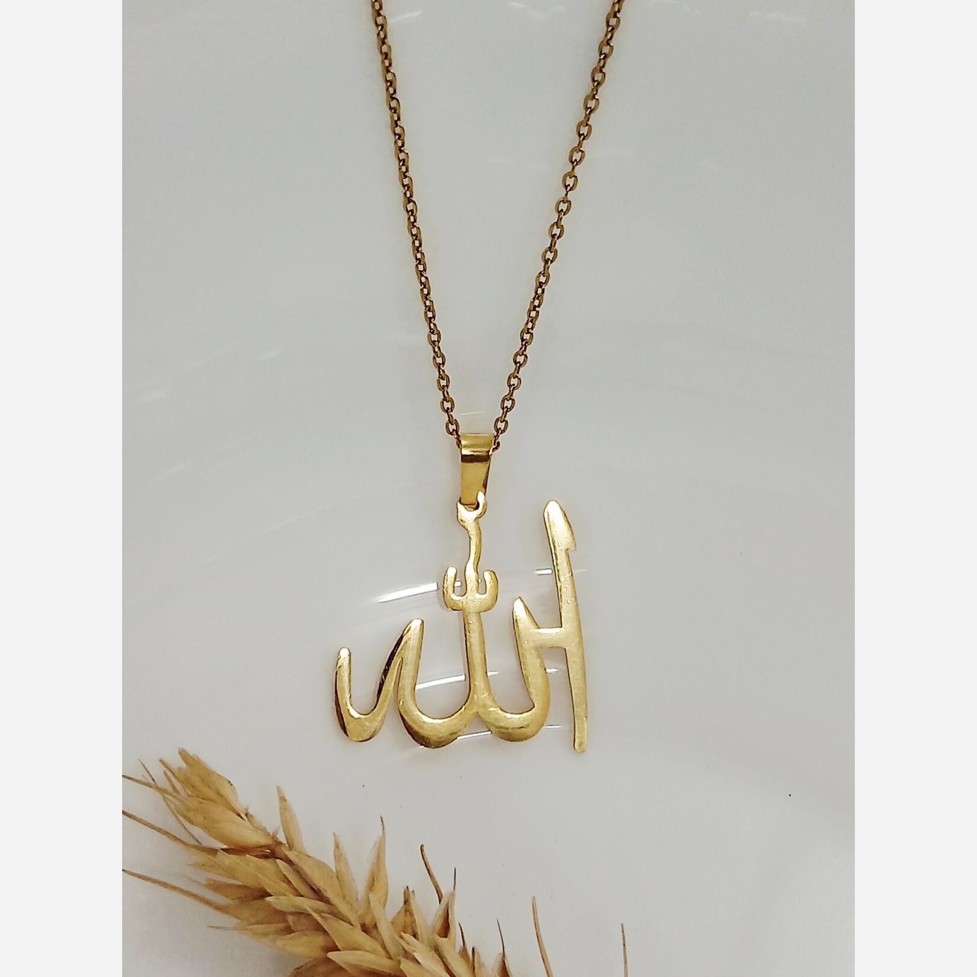 گردنبند استیل طلایی  الله