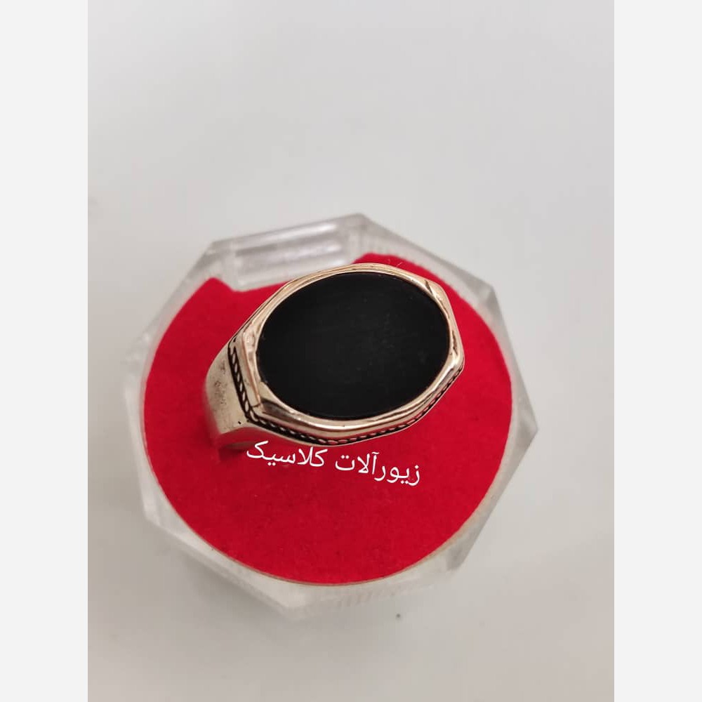 انگشتر مردانه نگین مشکی کد9277
