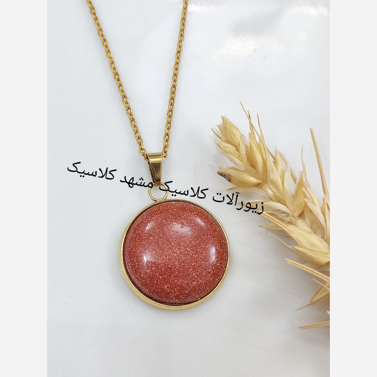 گردنبند استیل طلایی دایره دلربا