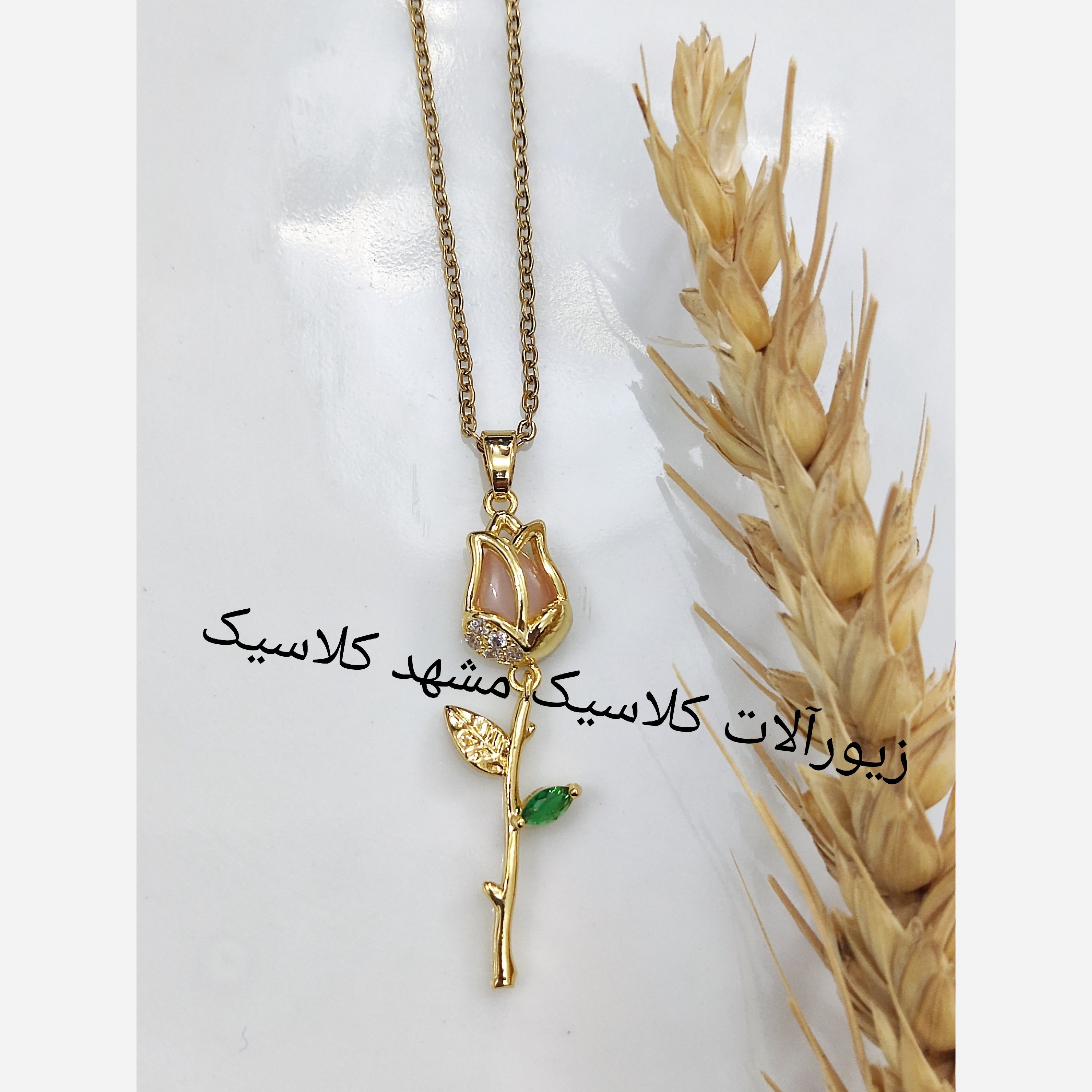 گردنبند استیل گل رز