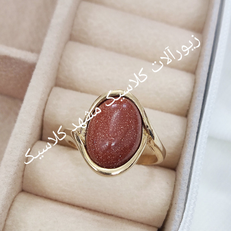 انگشتر زنانه طلا روس نگین دلربا رکاب ساده و شیک