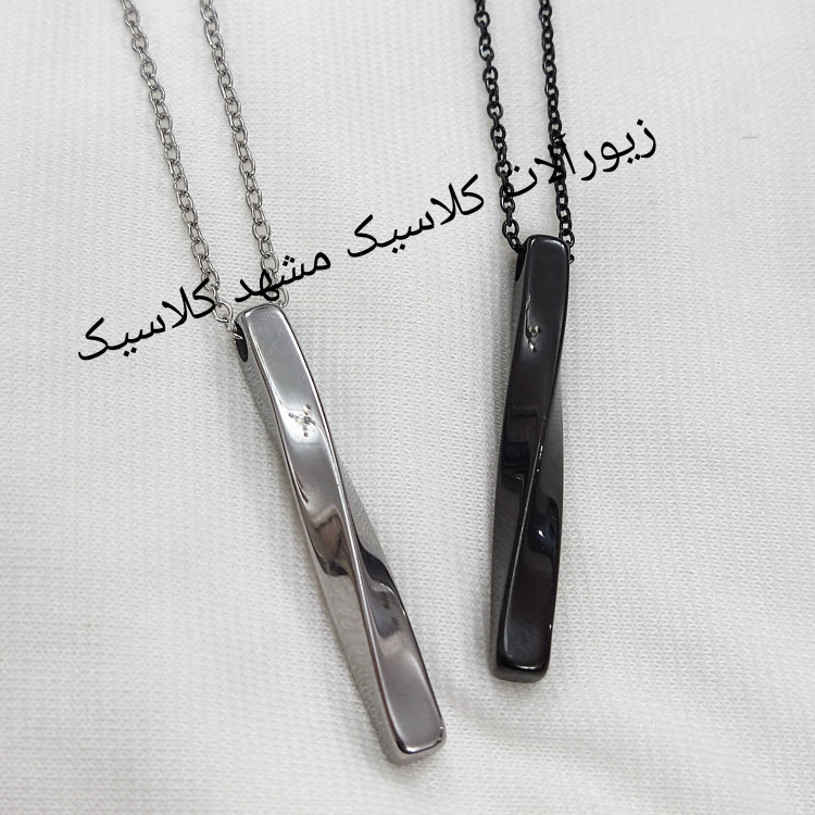گردنبند ست مکعب عشق پیچ دو رنگ سفید مشکی