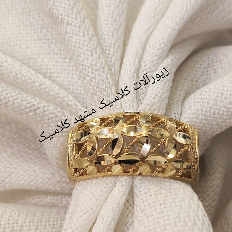 انگشتر زنانه طلا روس تراش طرح طلا شیک