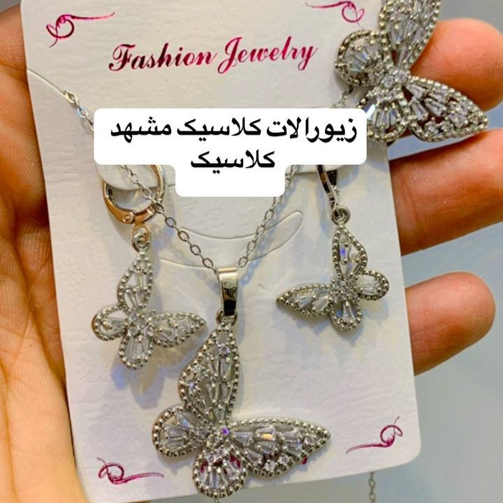 سرویس نقره ای پروانه فول نگین