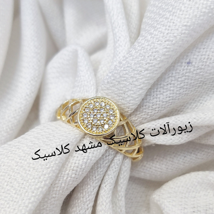 انگشتر زنانه طلا روس نگین میکرو ریز