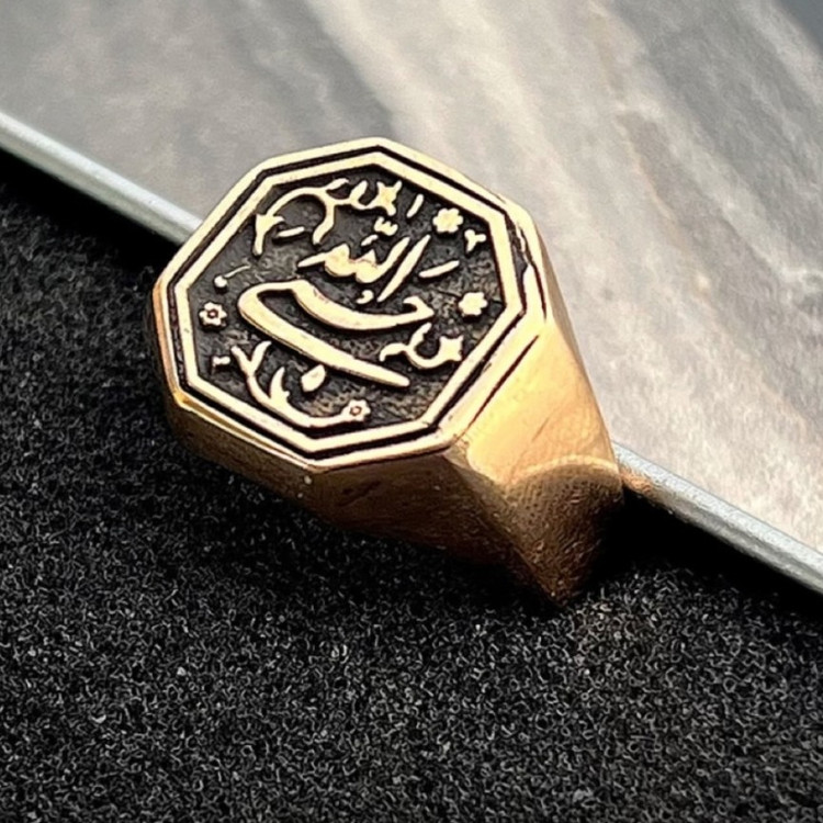 انگشتر مردانه طلا روس حسبی الله
