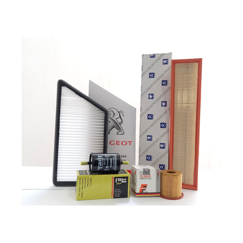 فیلتر روغن خودرو فاین مدل FO6964E مناسب برای پژو 207 به همراه فیلتر هوا و فیلتر کابین و فیلتر بنزین تام