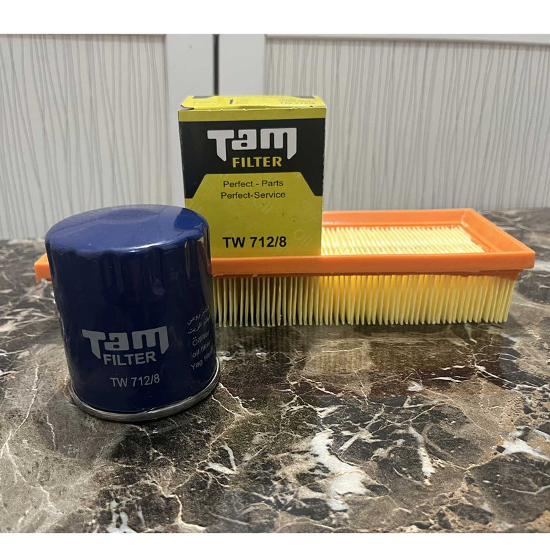 فیلتر روغن خودرو تام مدل TW 712/8 مناسب برای پژو 405 به همراه فیلتر هوا