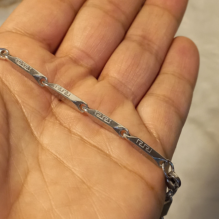 حراج گردنبند پک3 تایی گردنبند استیل مردانه طرح کبریتی نقره ای