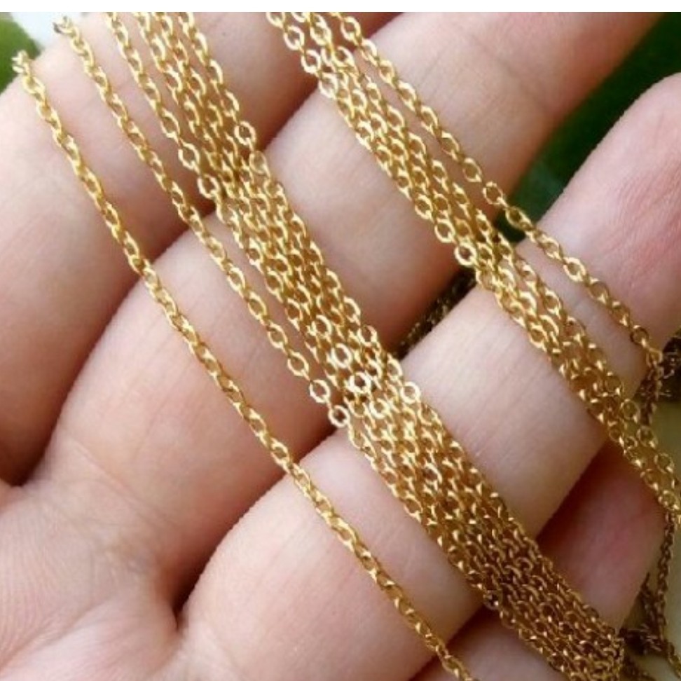 گردنبند استیل دیپلمات طلایی رنگ ثابت ظریف پک 10 تایی