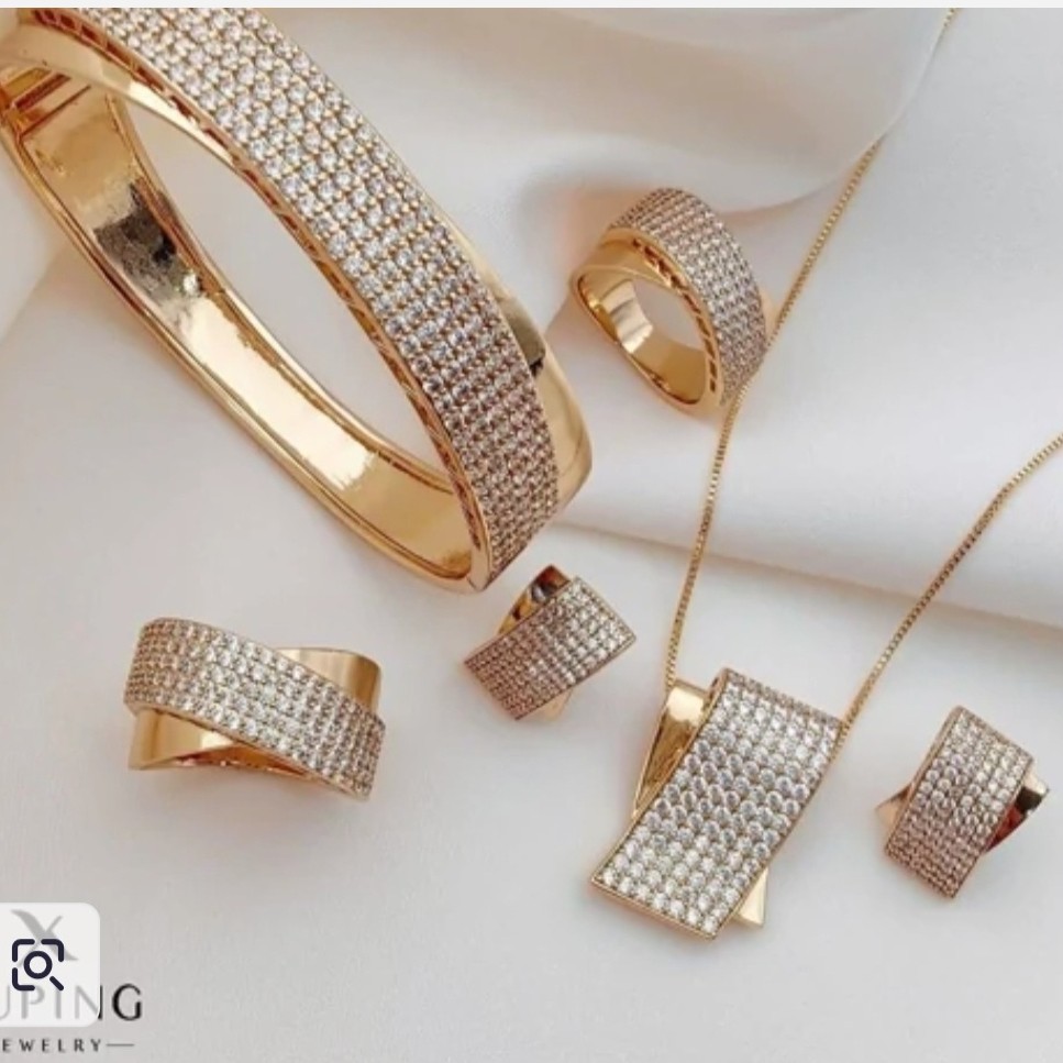 ست تکدست انگشتر نیم ست با زنجیر ژوپینگ کد999