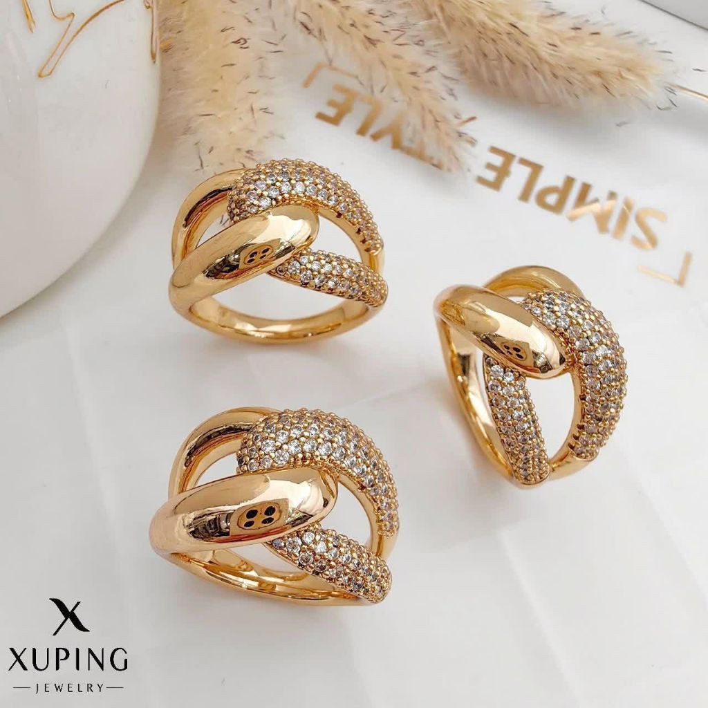 انگشتر زنانه آبکاری طلا ضدحساسیت ژوپینگ 2528