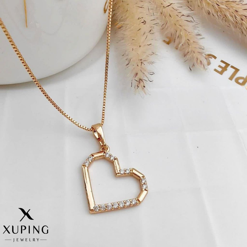 پلاک مدل قلب زنانه دخترانه آبکاری طلا ژوپینگ2556