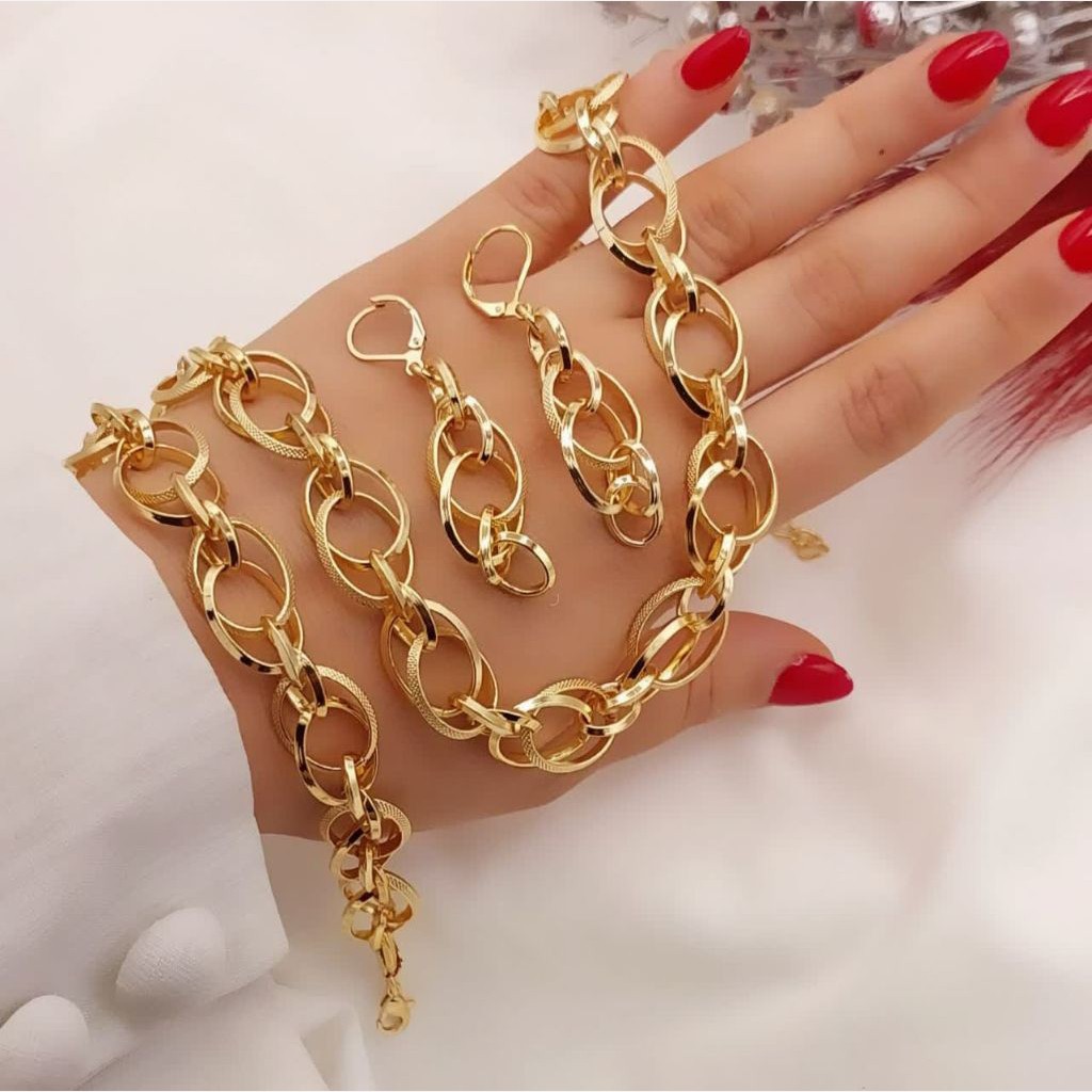 سرویس مشابه طلا رنگ ثابت برند شین کد2428