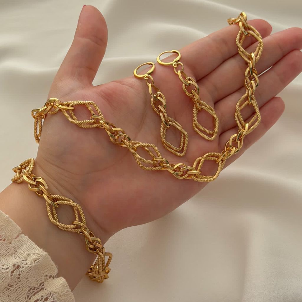 سرویس طرح کپ طلا برند شین رنگ ثابت کد2429