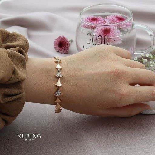 دستبند طرح طلا آبکاری طلا ژوپینگ کد2390