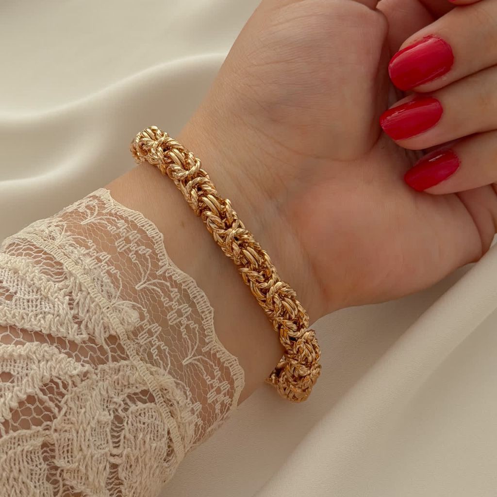 دستبند رنگ ثابت طرح طلا ژوپینگ کد 456