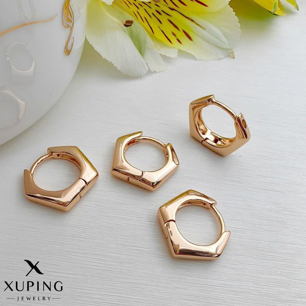 گوشواره حلقه ای آبکاری طلا ژوپینگ