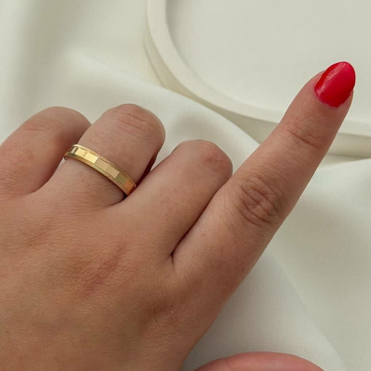 حلقه کپ طلا ژوپینگ با آبکاری طلا 18 عیار