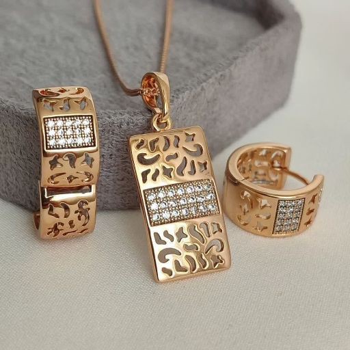 نیم ست رنگ ثابت مدل طلا ژوپینگ