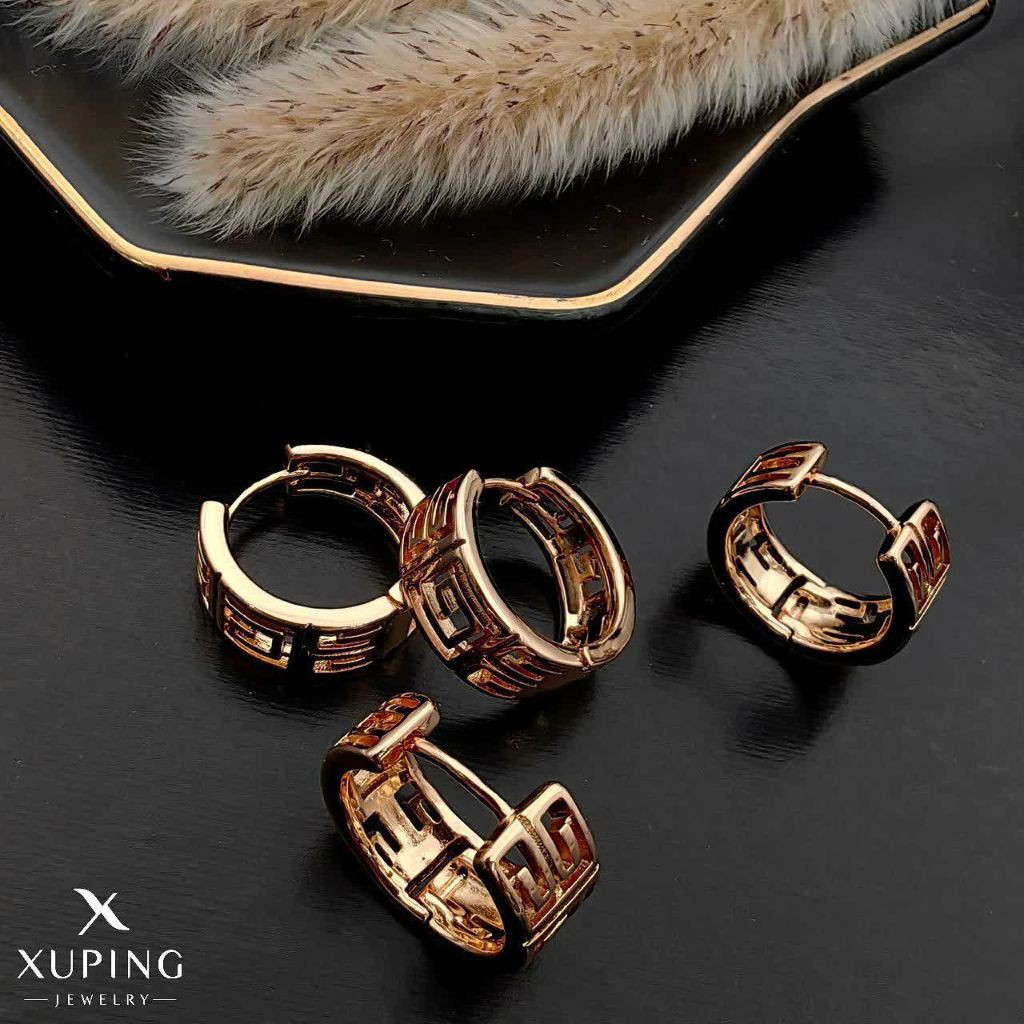 گوشواره حلقه ای کوچک آبکاری طلا  ژوپینگ