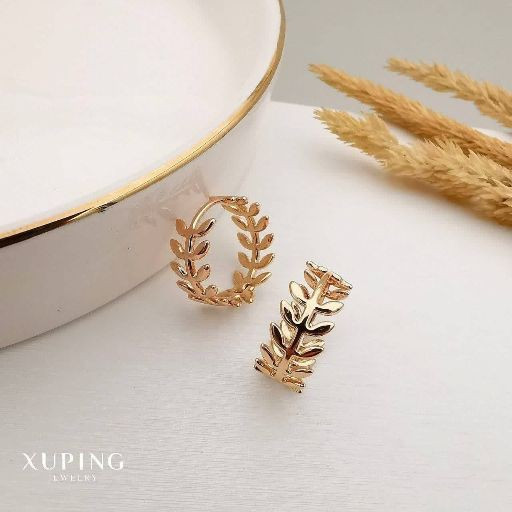 گوشواره آبکاری طلا حلقه ای ژوپینگ 1765