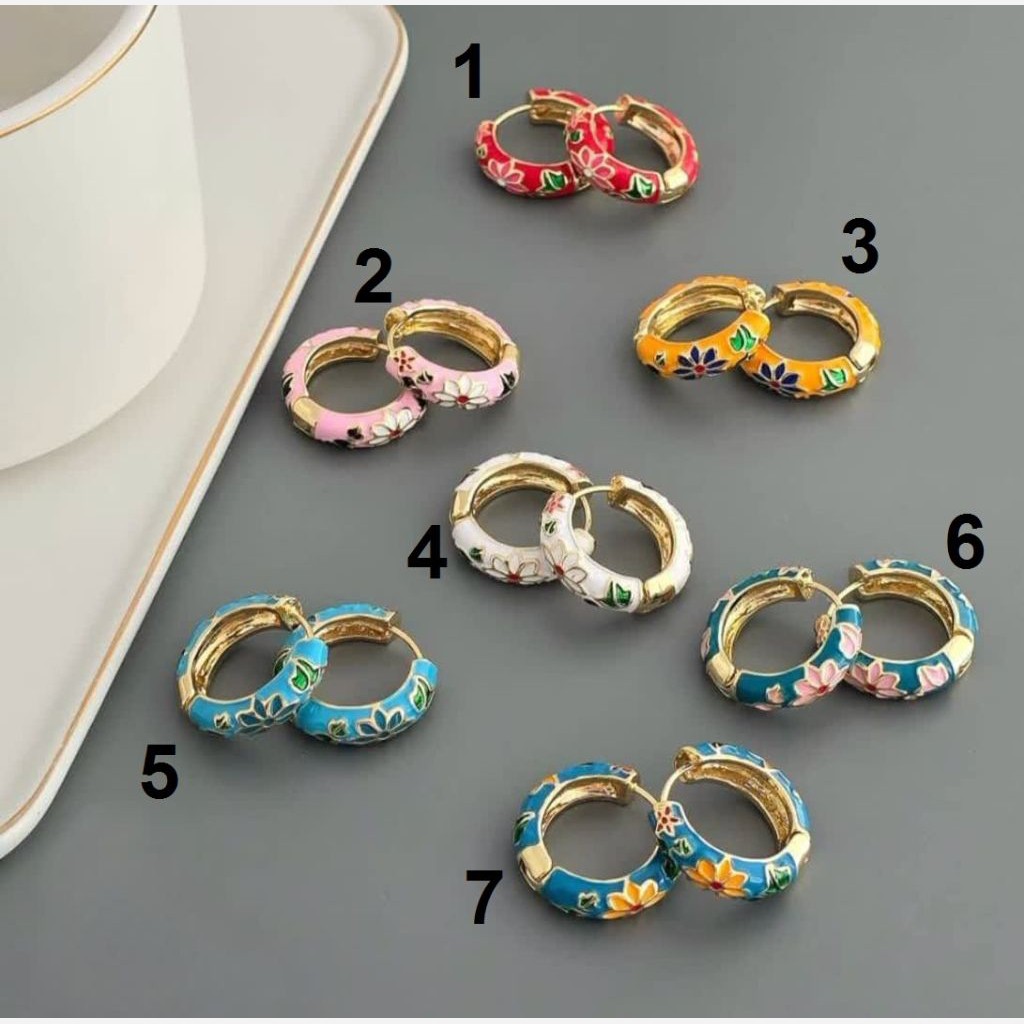 گوشواره استیل میناکاری 2274