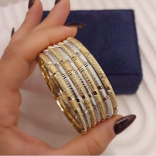 النگو رنگ ثابت طرح طلا طلاروس اصل7تایی کد35