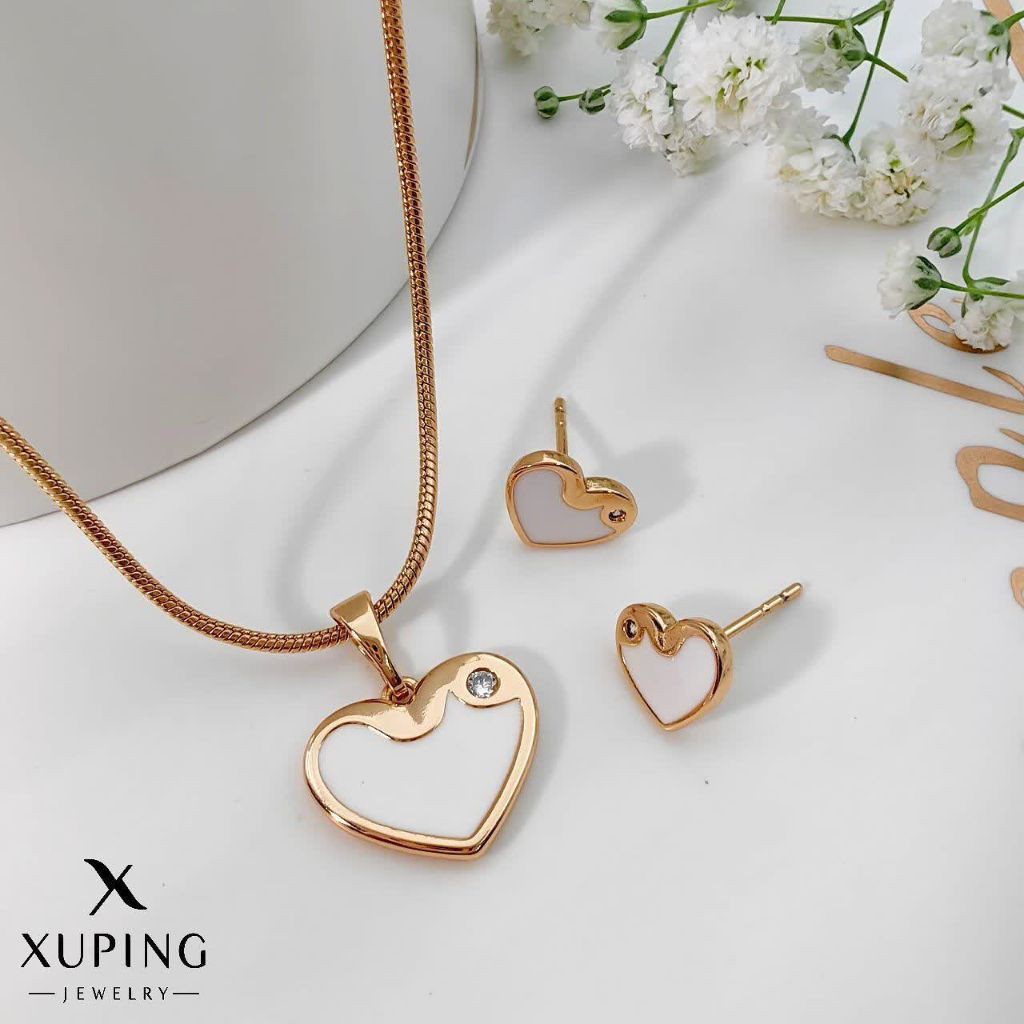 نیم ست قلب طرح طلا ژوپینگ بدون زنجیر 1034